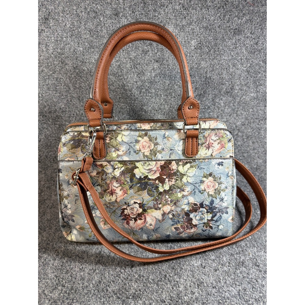 Rosetti Irene Satchel Palace and Garden Floral Cognac Brown Handbag NWT - Picture 3 of 5